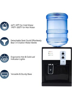 Denzoz Water Cooler Dispenser Desktop Electric Hot and Cold Water Dispenser 3 Temperature Settings Boiling Water Water Dispenser for 1 to 5 Gallon Bottles Gold 550W  - Image 3