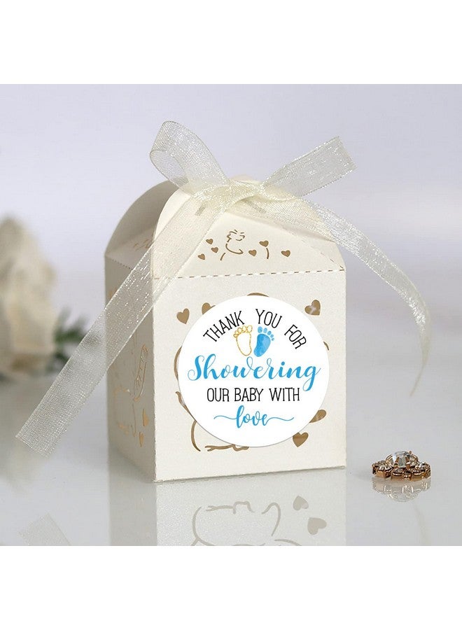 EKSPLODI Blue Baby Shower Stickers, Thank You for Showering Our Baby with Love Stickers, Baby Shower Favors for Boys, Thank You Stickers Baby Shower, 2 Inch, Pack of 50. - Image 5
