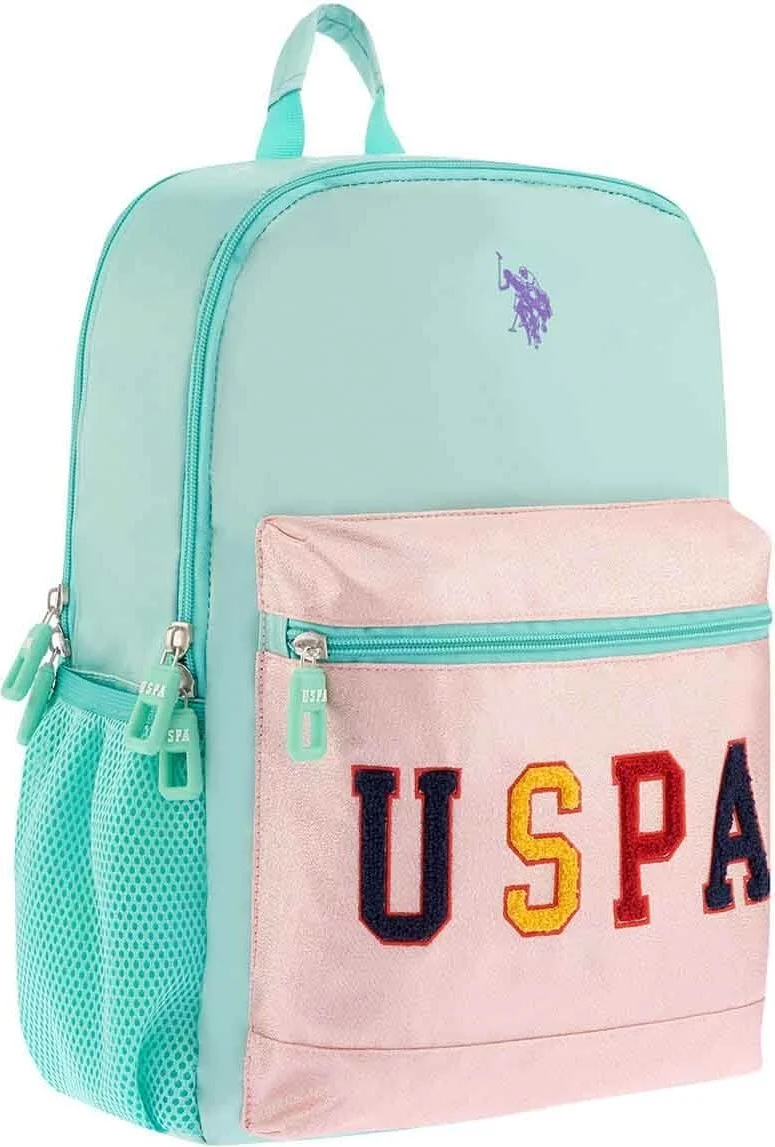 U.S. Polo Assn. U.S. Polo Green Pink School Bag PLCAN24267