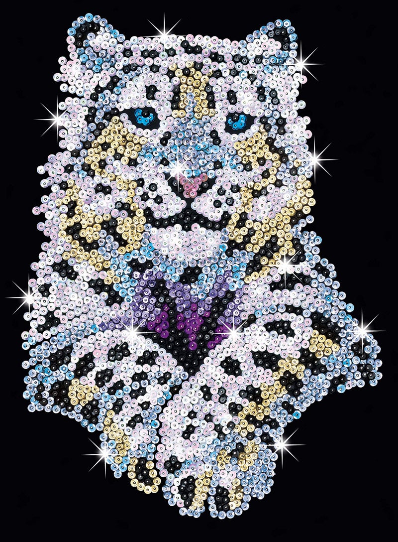 Sequin Art Blue, Snow Leopard, Sparkling Arts and Crafts Picture Kit; Creative Crafts for Adults and Kids, Multicolor - Image 2