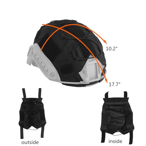 JFFCESTORE Updated Version Camo Helmet Cover Military Tactical Fast Helmet Cloth Airsoft Helmet Breathable Camouflage Mesh Cover for OpsCore PJMH Fast Helmet in Size ML BlackBlack Camo Mesh - Image 3