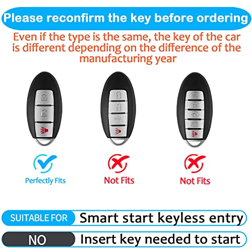 Tukellen Compatible with Nissan Key Fob Cover Soft TPU Key Case for Infiniti X-Trail Rogue Altima Quest Pathfinder Sentra Patrol CIMA Fuga Armada Teana Murano 3 Buttons Key Shell-Red - Image 2