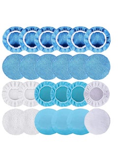SYOSI Car Polishing Bonnet Pads, Elastic Including 12 Packs Microfiber Car Polishing Bonnet 4 Packs Waxing Bonnet 6 Packs Non-Woven Buffing Pad and 2 Packs Cotton Bonnet for Car Polisher  - Image 1