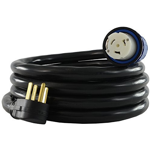 Conntek 14455-15, 50 Amp RV Power Cord to 50 Amp Locking (15 Feet) , Black - Image 1
