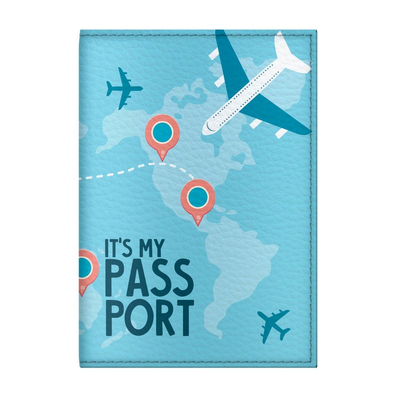 Quttie Passport Cover for Kids, Women and Men, Cute Travel Passport Holder (Airplane) - Image 1