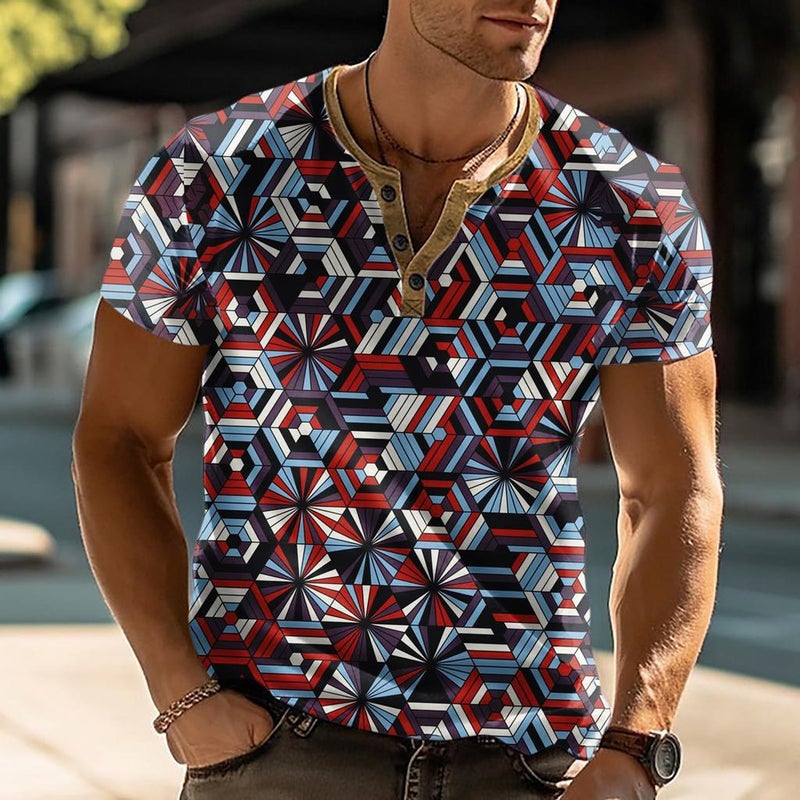 Men'S Short-Sleeved High-End Men'S All-Match Casual New Fashion Trend Lapel T-Shirt Three-Point Sleeve Top Me12 - Image 3