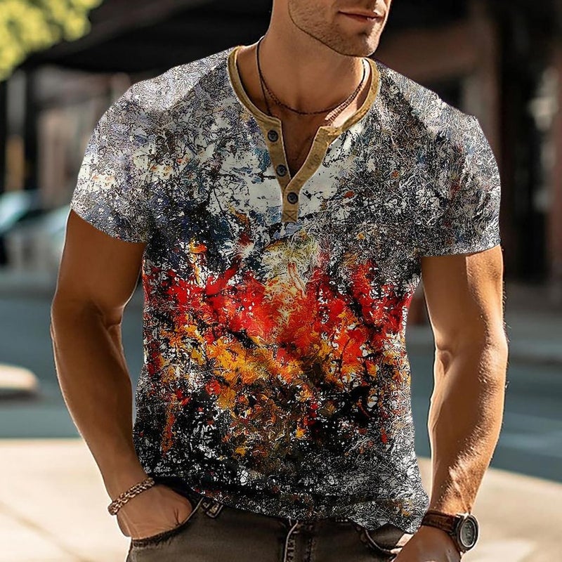 Men'S Short-Sleeved High-End Men'S All-Match Casual New Fashion Trend Lapel T-Shirt Three-Point Sleeve Top Me12 - Image 5