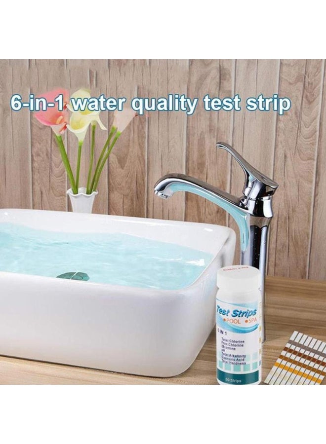 6 In 1 Multipurpose Chlorine Ph Test Strips Spa Swimming Pool Water Tester Paper - Image 3