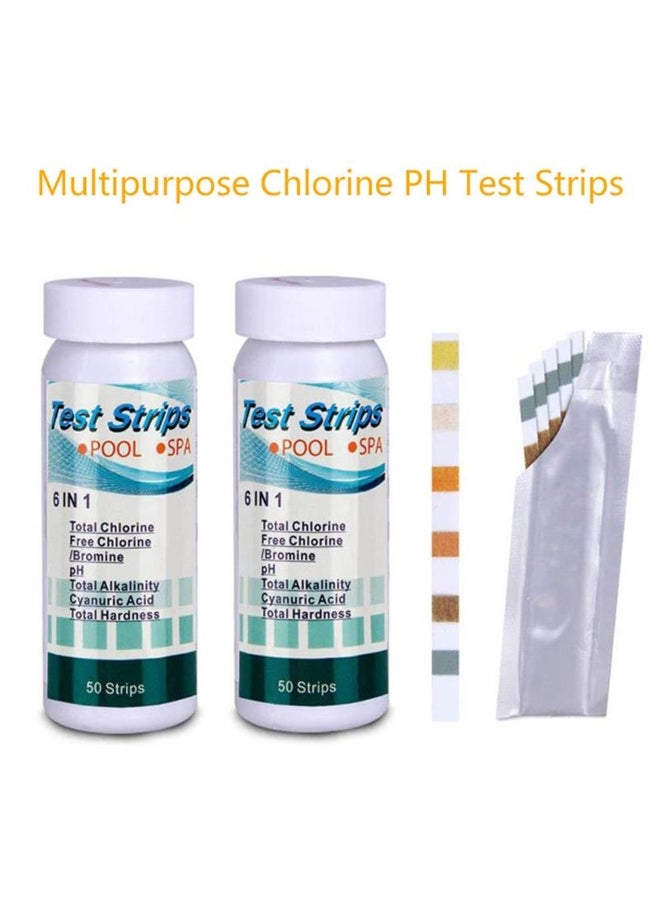 6 In 1 Multipurpose Chlorine Ph Test Strips Spa Swimming Pool Water Tester Paper - Image 1