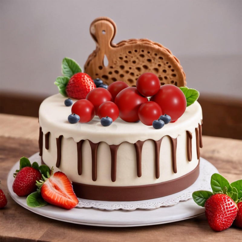 ASTARON أستارون 20 قطعة زينة كعكة كرات بالونات صغيرة أعواد كعكة كرات حمراء زينة كعكة كرات زينة كعكة لحفلات الزفاف وأعياد الميلاد - Image 5