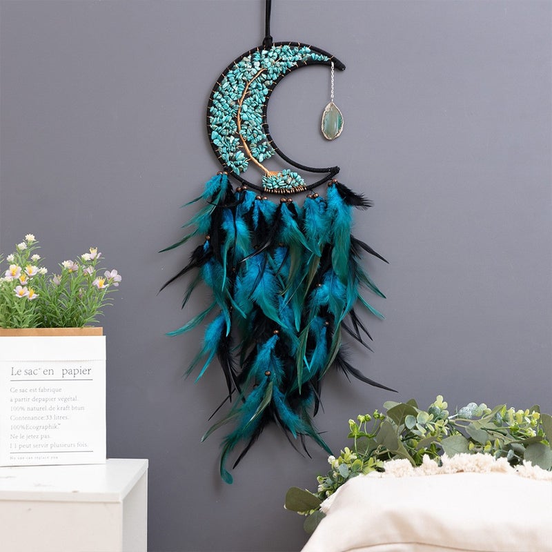 A Variety Of Popular Natural Gravel Tree Of Life Dream Catcher Hangings Colorfulful Feather Wind Chimes Wall Decoration Pendants - Image 3