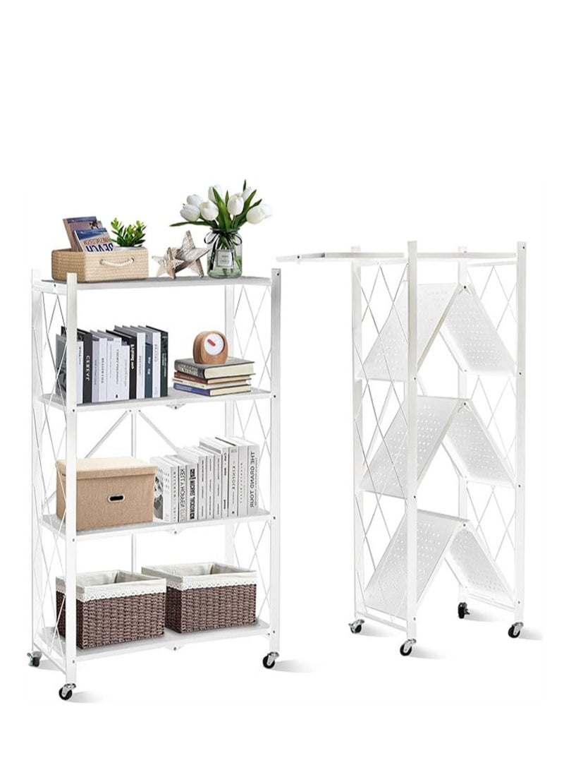 4-Tier Layer Heavy Type Carbon Steel Shelving Storage Unit Rack Storage Organizer White - Image 1
