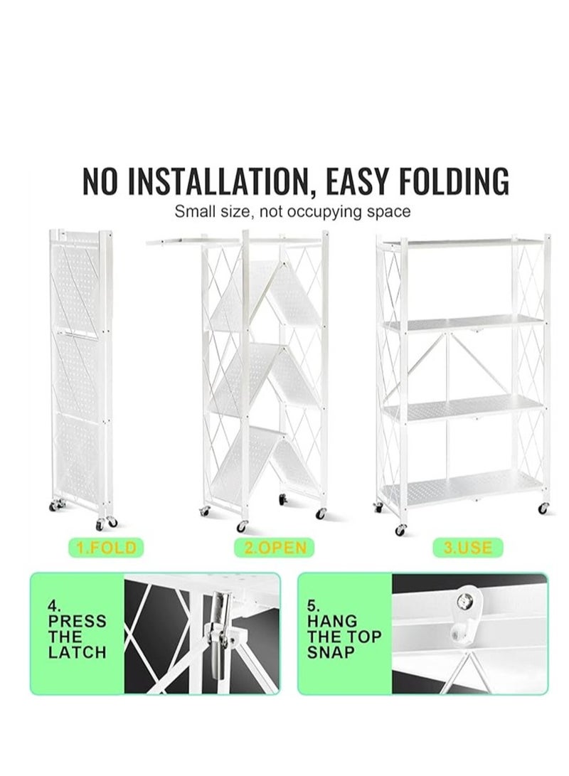 4-Tier Layer Heavy Type Carbon Steel Shelving Storage Unit Rack Storage Organizer White - Image 3