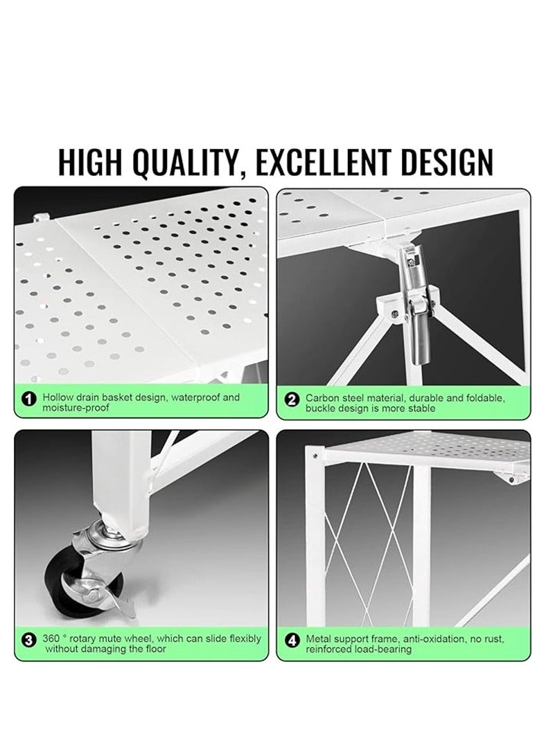 4-Tier Layer Heavy Type Carbon Steel Shelving Storage Unit Rack Storage Organizer White - Image 5