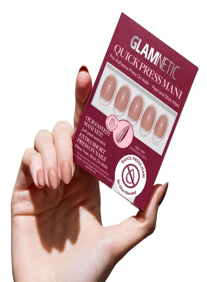 Glamnetic Press On Nails- Quick Press No Glue Mani Extra Short Oval 30pc - Image 1