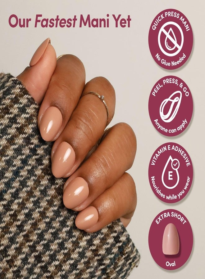 Glamnetic Press On Nails- Quick Press No Glue Mani Extra Short Oval 30pc - Image 2