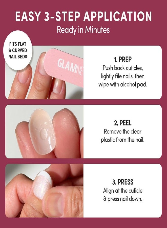 Glamnetic Press On Nails- Quick Press No Glue Mani Extra Short Oval 30pc - Image 3