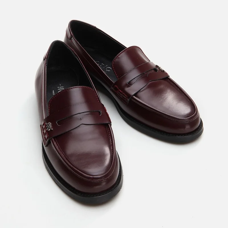 Hotiç 01AYH291700A780 GENUINE Leather Claret Red Women's Loafer