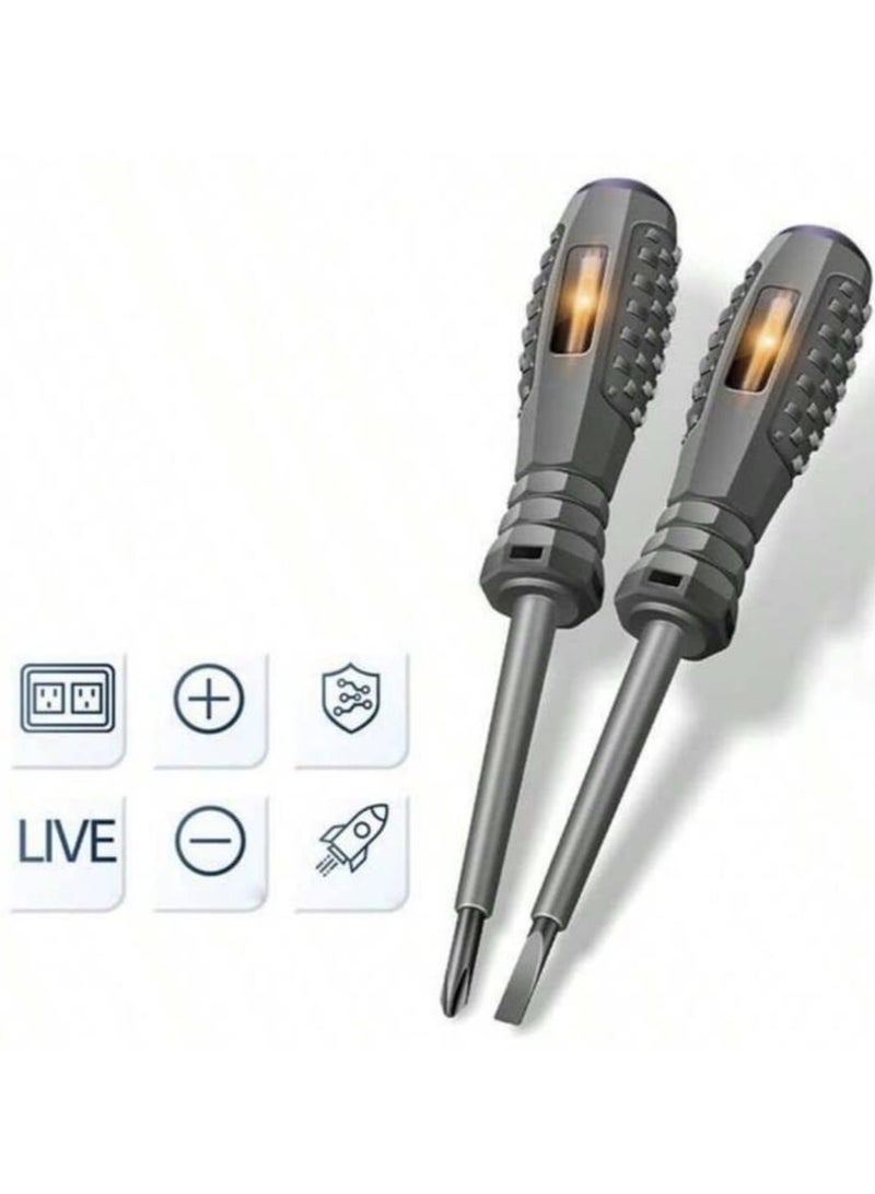 2pcs/set Multifunctional AC Non-Contact Induction Test Pen Voltage Tester Pencil Power Detector Screwdriver  - Image 1