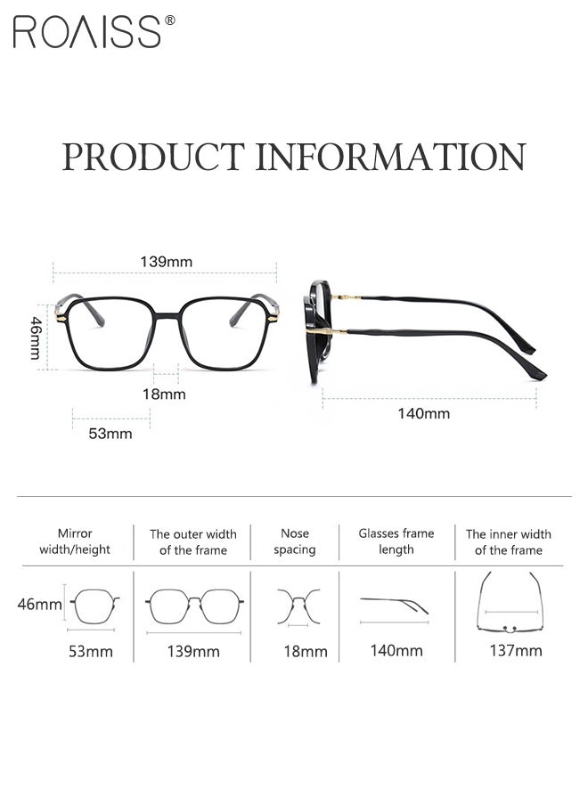 roaiss - Blue Light Blocking Sunglasses for Women Anti UV and Glare Blue Light Filter Computer Glasses Square Color Changing Anti Eyestrain Headache Eyewear Transparent Multicolour - Image 1