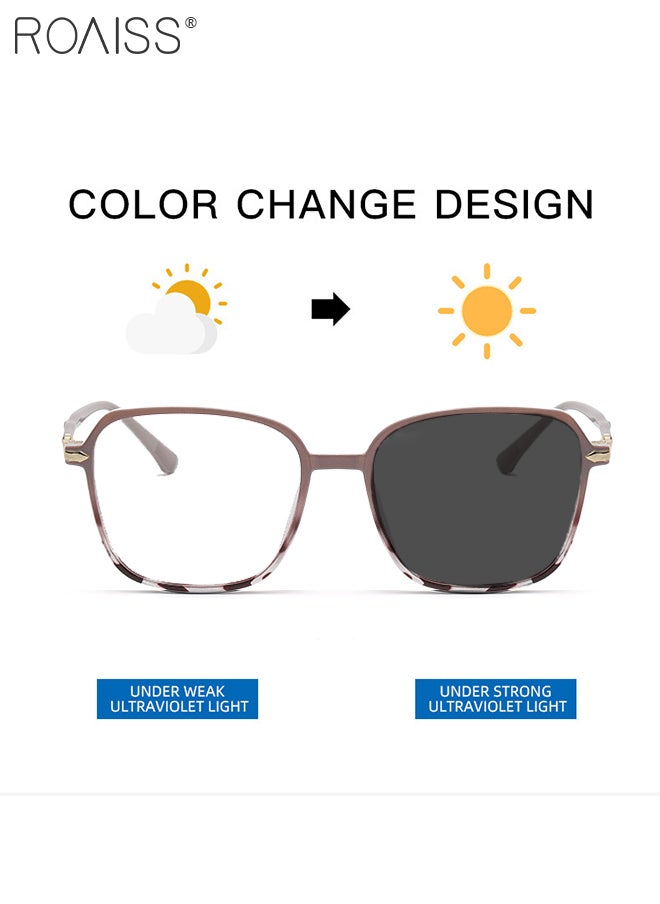 roaiss - Blue Light Blocking Sunglasses for Women Anti UV and Glare Blue Light Filter Computer Glasses Square Color Changing Anti Eyestrain Headache Eyewear Transparent Multicolour - Image 1
