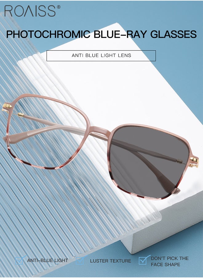 roaiss - Blue Light Blocking Sunglasses for Women Anti UV and Glare Blue Light Filter Computer Glasses Square Color Changing Anti Eyestrain Headache Eyewear Transparent Multicolour - Image 1