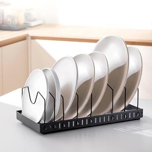 Livzing Pan & Pot Organizer Rack for Cabinet - Stainless Steel Adjustable Sliding Kitchen Rack for Frying Pan, Plate, Lids - Under Cabinet Storage for Modular Kitchen - Expandable Cookware Organizer - Image 3