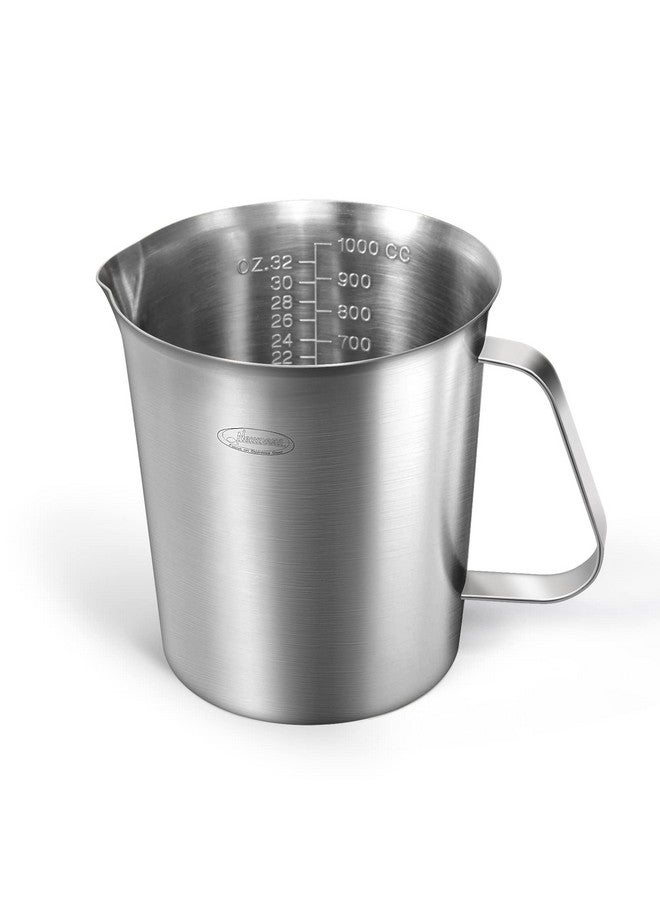 Newness Measuring Cup, [Upgraded, 3 Measurement Scales, Including Cup Scale, ML Scale, Ounce Scale], Newness Stainless Steel Measuring Cup with Marking with Handle, 32 Ounces (1.0 Liter, 4 Cup) - Image 1