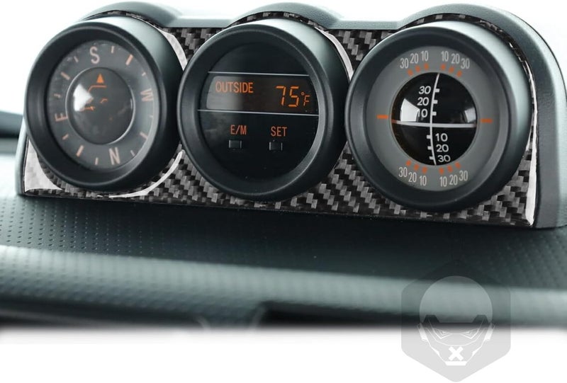 PJFUS Real Soft Black Carbon Fiber Car Dashboard Central Compass Panel Decoration Trim Sticker Auto Premium Interior Accessories Compatible with Toyota FJ Cruiser 2007-2014 - Image 4
