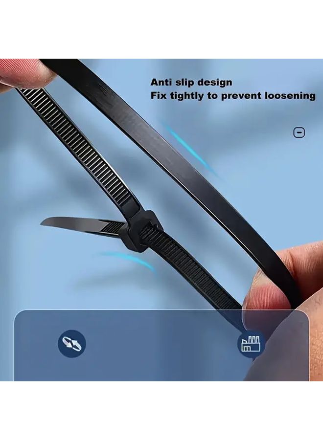 Black Nylon Zip Ties 300Pcs Adjustable Waterproof Multi Purpose Outdoor Household - Image 5