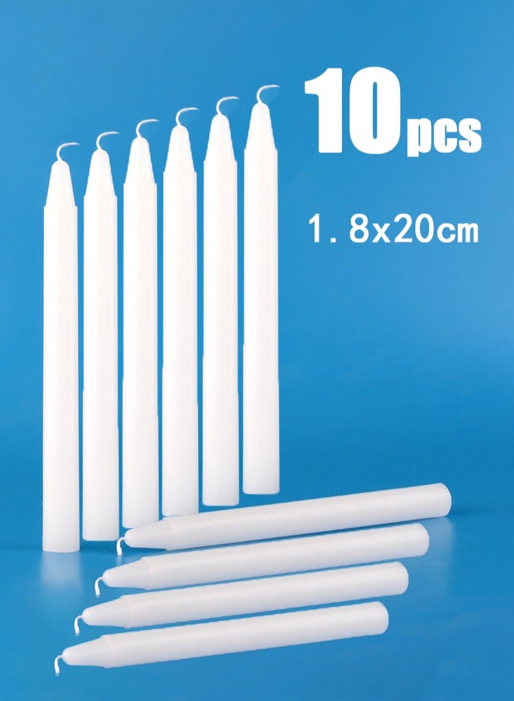 Pack of 10 Unscented Chandelier Candles, Natural, 20cm, Elegant and simple Design - Image 4