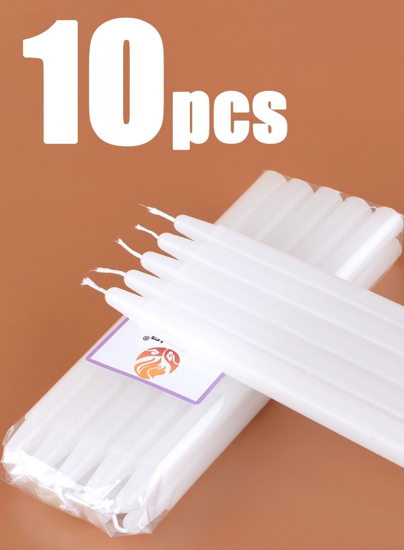 Pack of 10 Unscented Chandelier Candles, Natural, 20cm, Elegant and simple Design - Image 2