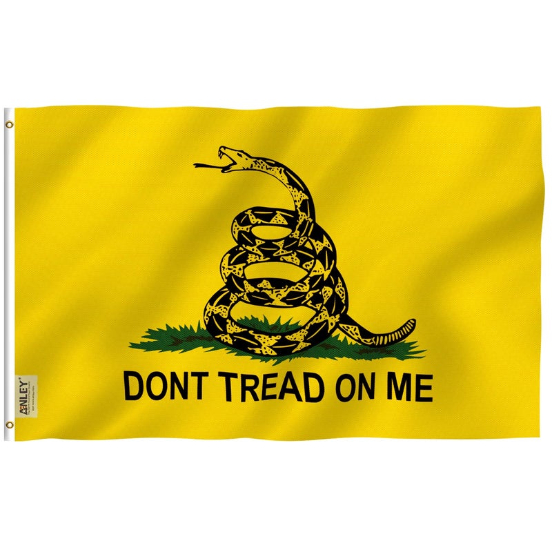 Anley Fly Breeze 3x5 Foot Don't Tread On Me Flag - Vivid Color and Fade proof - Canvas Header and Double Stitched - Flags Polyester with Brass Grommets 3 X 5 Ft - Image 1