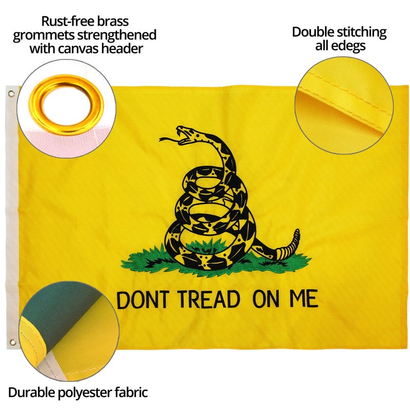 Anley Fly Breeze 3x5 Foot Don't Tread On Me Flag - Vivid Color and Fade proof - Canvas Header and Double Stitched - Flags Polyester with Brass Grommets 3 X 5 Ft - Image 2