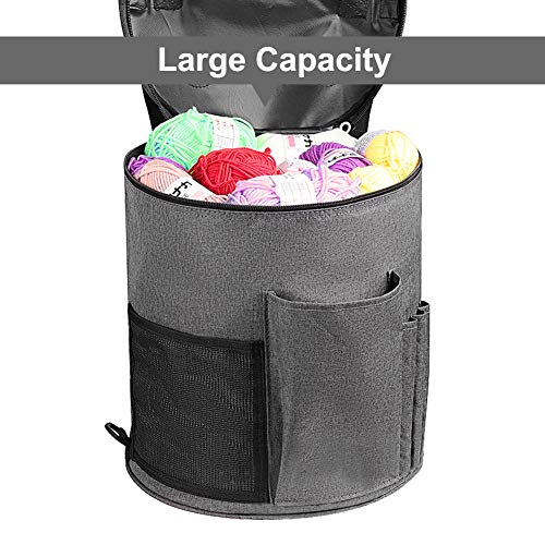 SumDirect Knitting Bag, Yarn Organizer Tote Bag Portable Storage Bag for Yarns, Carrying Projects, Knitting Needles, Crochet Hooks, Manuals and Other Accessories (Gray) - Image 5
