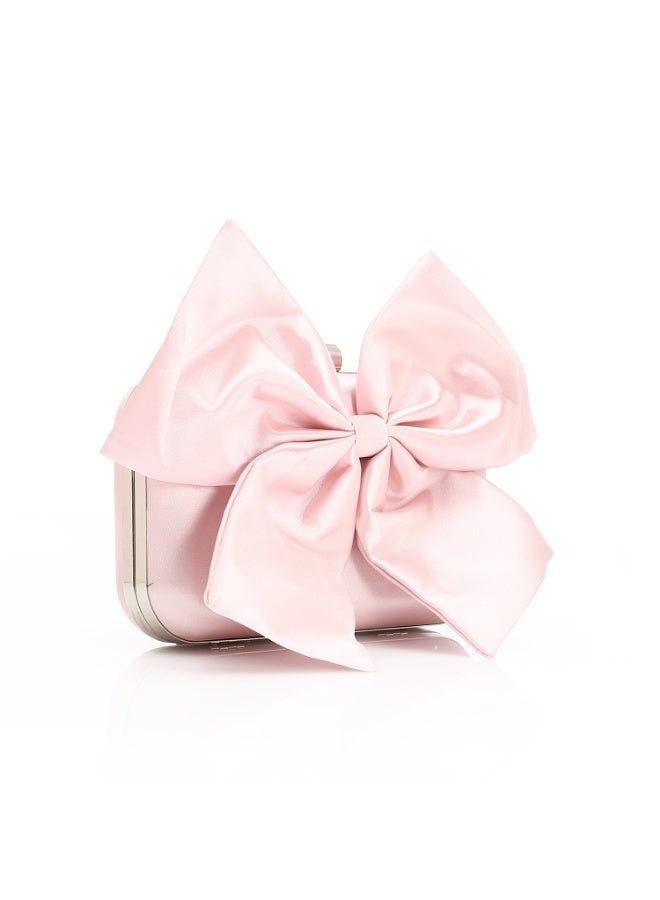 Mr.joe Satin Bow Evening Clutch Pink - Image 2
