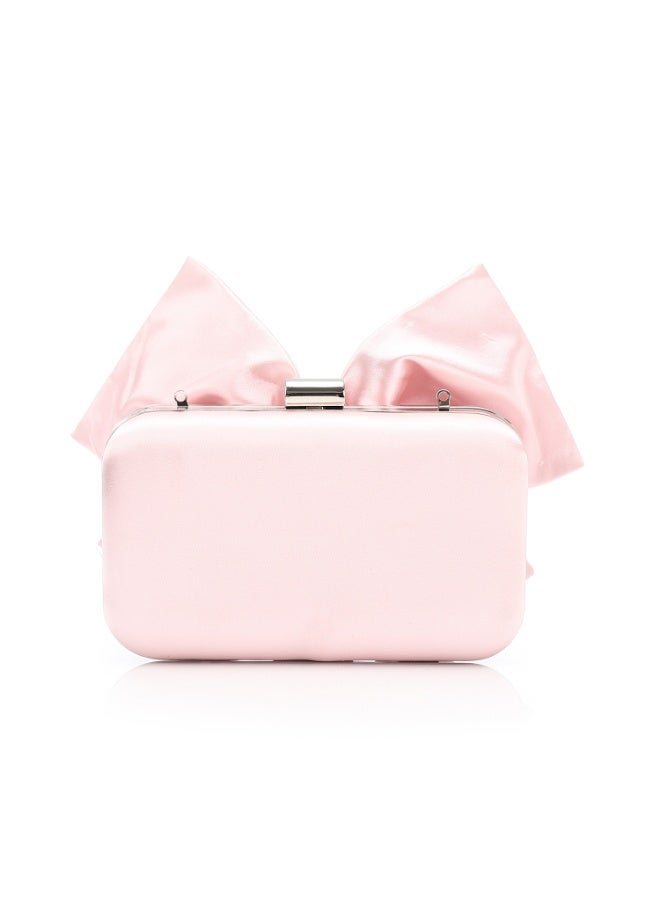 Mr.joe Satin Bow Evening Clutch Pink - Image 3
