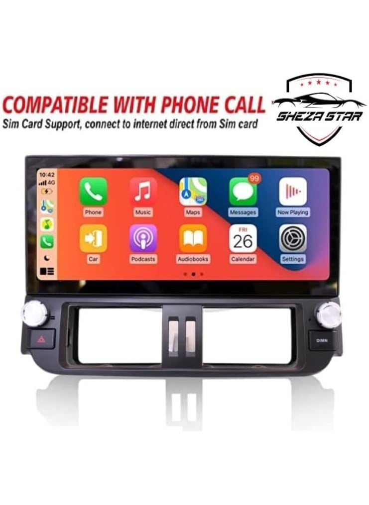SHEZA STAR Android Car Stereo for Toyota Prado 2010-2013 8GB RAM 128GB ROM With 360 Camera, SIM Card, Carplay, M-Link Wi-Fi BT, Radio GPS, 12.3 Inch IPS.QLED Touch Screen with AHD Camera Included  - Image 2