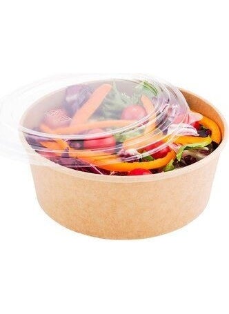 Kraft Organic 750 cc Salad Bowl with Lid - 20 Pieces  - Image 1