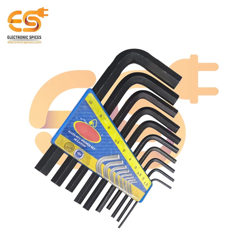 Electronicspices طقم مفاتيح ربط سداسية أو ألين على شكل L عالمي مكون من 10 قطع - Image 2