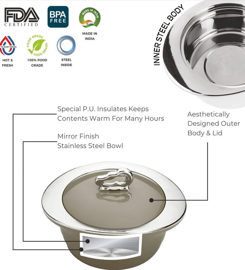 Zinnia Fancy Deluxe Insulated Casserole with 1500 ml Capacity - Image 4