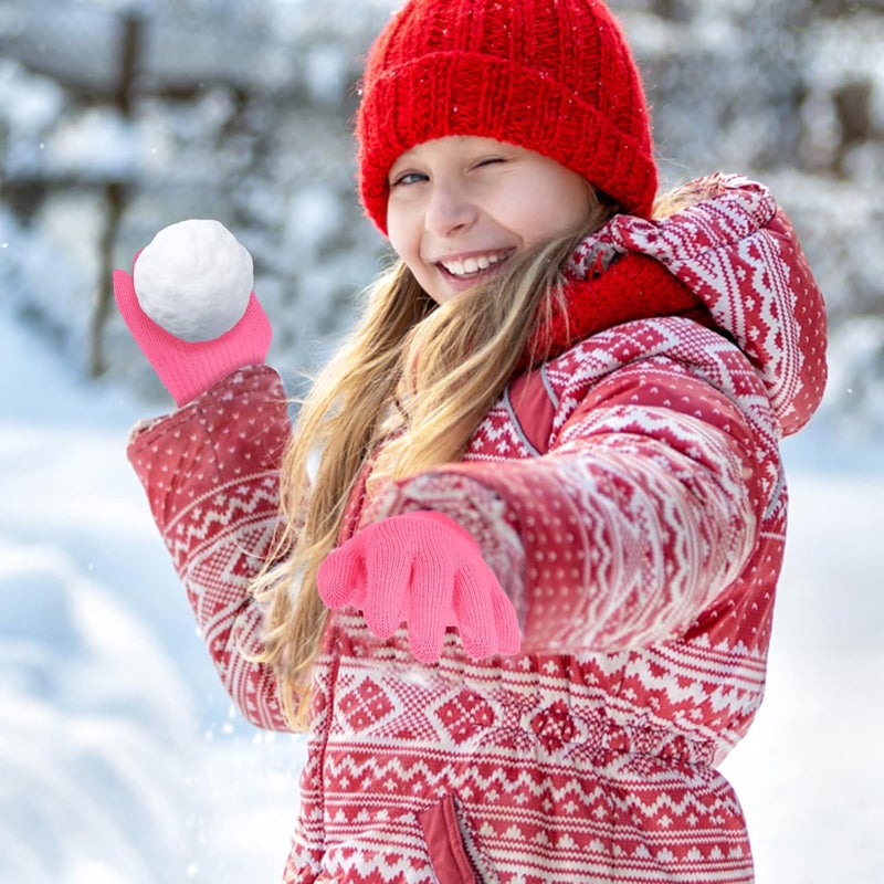 ONESING قفازات صوفية شتوية للأطفال من 3-24 زوج - قفازات بيضاء للأصابع للأولاد والبنات - Image 5