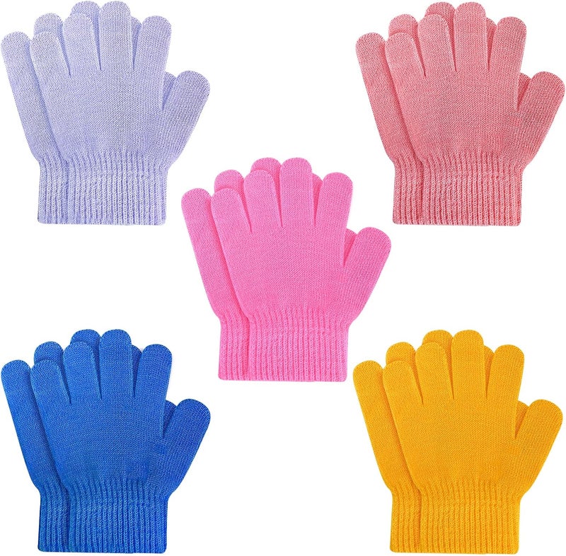 ONESING قفازات صوفية شتوية للأطفال من 3-24 زوج - قفازات بيضاء للأصابع للأولاد والبنات - Image 1