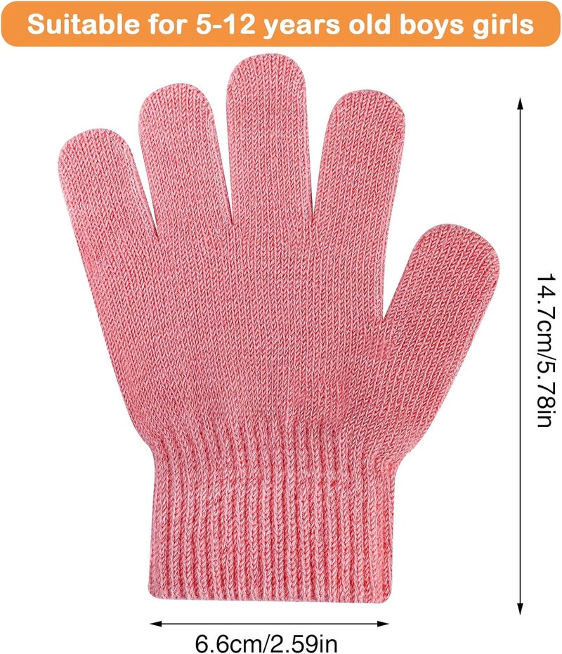 ONESING قفازات صوفية شتوية للأطفال من 3-24 زوج - قفازات بيضاء للأصابع للأولاد والبنات - Image 3