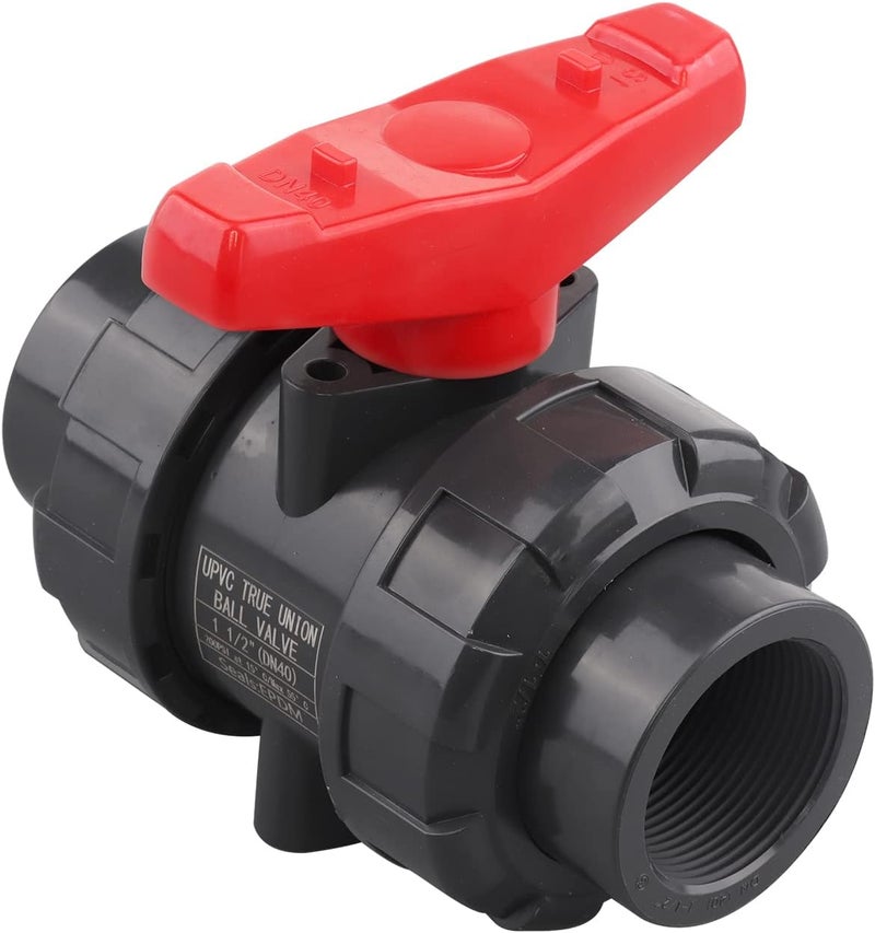DERNORD UPVC True Union Ball Valve with Full Port, EPDM O-Rings, and Reversible PTFE Seats, 1.5 Inch NPT Threaded, Rated at 200 PSI - Image 5