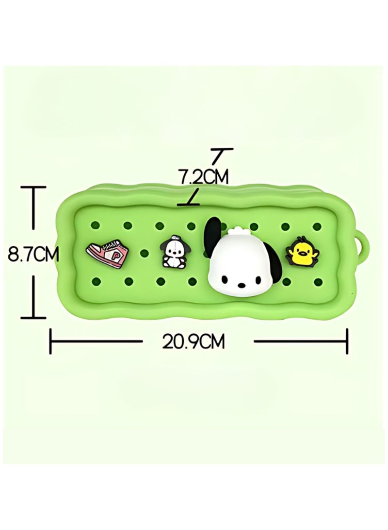 سانريو بوشاكو طالب حقيبة قلم رصاص ذات سعة كبيرة حقيبة قلم سيليكون هدية اللوازم المدرسية - Image 2