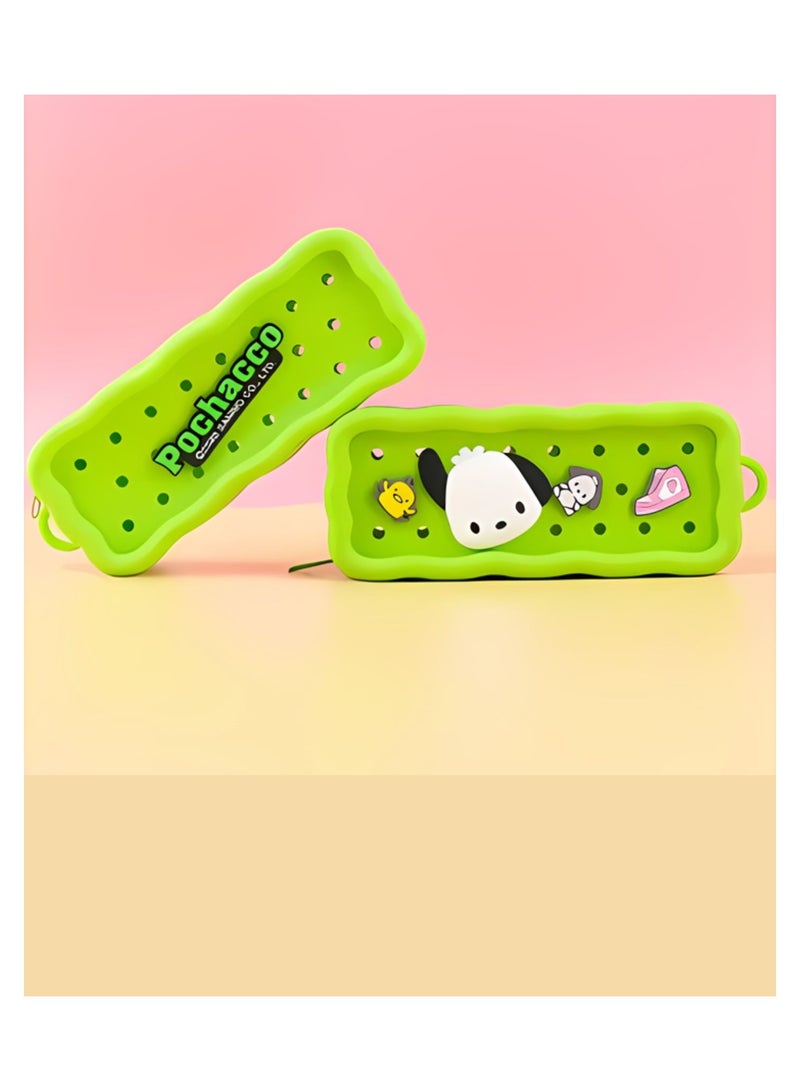 سانريو بوشاكو طالب حقيبة قلم رصاص ذات سعة كبيرة حقيبة قلم سيليكون هدية اللوازم المدرسية - Image 1