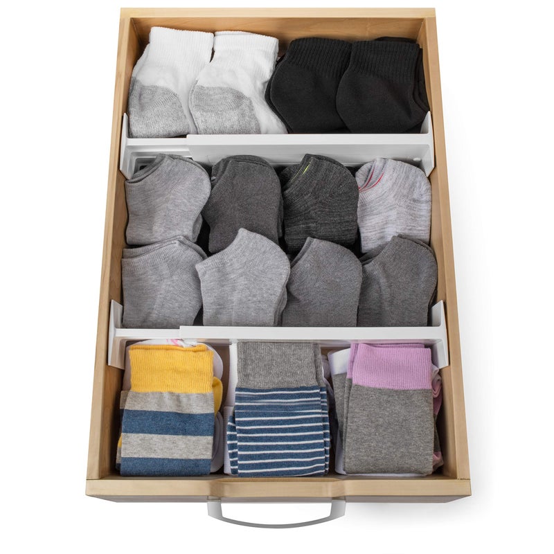 Dial Industries, Inc. Dial Industries Adjustable Dresser Drawer Clothes Organizer Dividers, Set of 2, 4.5" Deep - Image 5