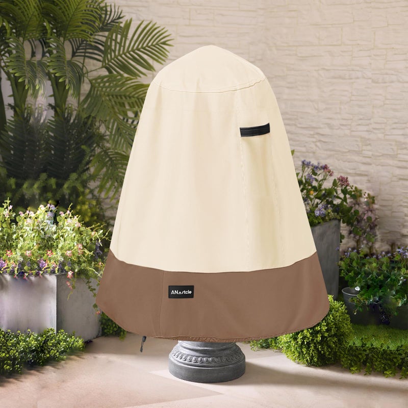ANartcle Outdoor Fountain Cover D 32x H 38600D Waterproof Heavy Duty Outdoor Fountain CoversGarden Fountain Statue Protective CoverBeigebrown - Image 2