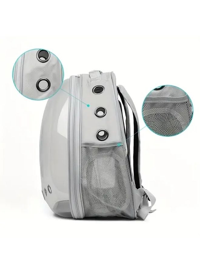 ستار جراي حقيبة ظهر قط شفافة كبيرة السعة حاملة حيوانات أليفة متينة مصنوعة من مادة البولي كربونات قابلة للتنفس - Image 4